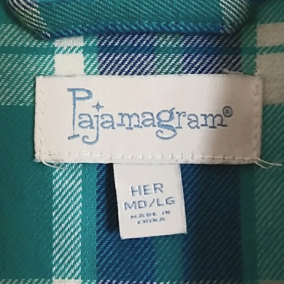 Pajamagram Plaid Robe Her Wit Tie Belt 100% Cotton Lightweight. SZ MD/LG Comfy - Picture 3 of 9